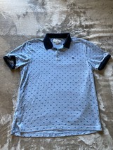 Bicycle print Polo shirt Men&#39;s XL Blue Casual Cycling Golf - $9.49