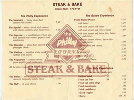 Steak &amp; Bake Menu Citadel Mall Colorado Springs Colorado 1980&#39;s - £11.07 GBP