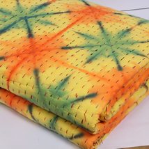 INDACORIFY Shibori Printed Kantha Quilt Handmade Blanket Bohemian Bedding Bedspr - £64.33 GBP