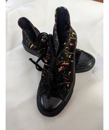 Converse Chuck Taylor All Star Shoe Black Neon Pink Paint Splatter Women... - $74.45 CAD
