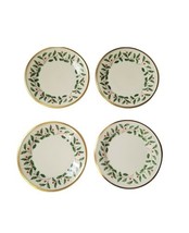 LENOX HOLIDAY dimensions Christmas Salad plates Made in USA set Of 4 - $74.25