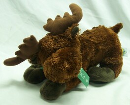 The Petting Zoo CUTE SOFT MOOSE W/ ALASKA BOW 10&quot; Plush STUFFED ANIMAL S... - $18.32