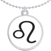 Leo Zodiac Round Pendant Necklace Beautiful Fashion Jewelry - £8.60 GBP