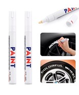 2PCS White Paint Pen Marker Car Tyre Tire Metal Permanent Pens Universal - $74.63 MXN