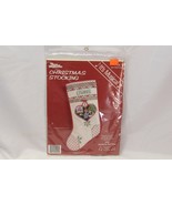Three Needles Christmas Stocking Needle Point Musical 1989 10&quot; x 17&quot; - £23.40 GBP