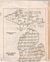 Michigan State Bee Inspection Report 1937 Agriculture Document 6 Pages - £50.42 GBP
