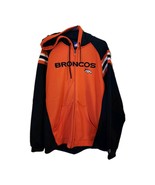 Denver Broncos Men M REEBOK Rbk Full Zip Hoodie Jacket NFL Orange Blue - $41.15 CAD