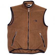 Vintage North Face Vest Mens Small Brown Fleece Full Zip Pockets Made in... - £18.87 GBP