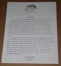 David Johansen Press Release Vintage 1979 Blue Sky Records - $24.99