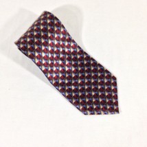 Adolfo Men&#39;s 100% Silk Neck Tie Red/ Blue/ Tan Checkered  58&quot; New - £6.91 GBP