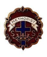 Vintage Methodist Pin Back Button Cross And Crown Religion Vintage E81A - €17,16 EUR