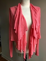 Anthropologie Vanessa Virginia S Coral Pink Waterfall Modal Cardigan Sweater - £17.45 GBP