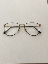 VTG New Europa Black &amp; Gold Metal Oxford Eyeglass Frames  53-18-140 - £18.68 GBP