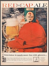 1959 Carling Red Cap Ale Beer Vintage Print Ad Hunting Hat Pint Glass Wall Art - $10.97