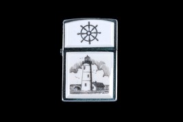 Amazing  Scrimshaw Lighthouse &amp; Compass Emblem Zippo Lighter  DS - £72.12 GBP