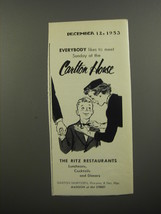 1953 The Ritz-Carlton Hotel Carlton House Ad - Everybody Likes to meet Sunday  - £14.53 GBP