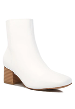 Davia Leather Square Toe Ankle Boots - £51.97 GBP