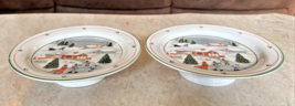 2 Sango Silent Night Christmas Footed Small Serving Tray Server 7.5” Joa... - $31.87 CAD