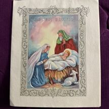 40&#39;s Holy family Christ child embossed  vintage Christmas Greeting Card ... - €3,73 EUR