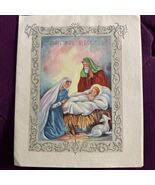 40&#39;s Holy family Christ child embossed  vintage Christmas Greeting Card ... - $6.05 CAD