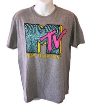 Gray Mtv t shirt Men’s Medium Retro Neon Music Television - £11.50 GBP