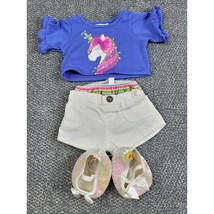 Build A Bear Unicorn Outfit Ruffle Top Shorts Panties Sparkle Shoes - $14.84