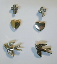 Religious Peace Love Earrings Lot ( No Backs ) Niche Cute Stud Posts Hearts - £3.99 GBP