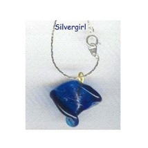18in silver plate chain royal blue lampwork bead necklace thumb200