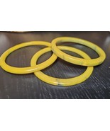 Vintage Set of 3 Bakelite End of Day Spacer Bangle Bracelets Marbled Oli... - €70,02 EUR