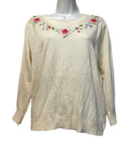 Vintage Adee of California Women&#39;s Size M Floral Embroidered Sweater - $28.70