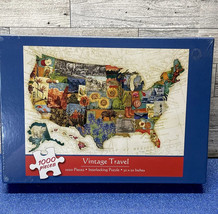 Vintage Travel United States USA Travel Map 1000 pc Puzzle 30x20 NEW Sealed - $9.99