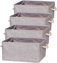 Grey Tenabort 4 Pack Large Storage Basket Bin, Foldable Storage Cube Box Fabric - £33.91 GBP