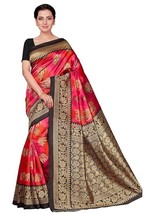 Poly Silk Pink Printed Women&#39;s Saree sari - £1.59 GBP