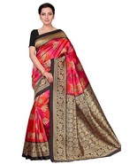 Poly Silk Pink Printed Women&#39;s Saree sari - £1.55 GBP