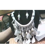 Southwestern Style Multifaceted Feathers, Shells necklace Set 18&quot; 2&quot; Ext... - $282.73 MXN