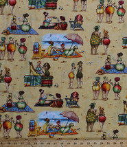 Fruit Ladies Mary Stewart Beach Sand Summer Cotton Fabric Print by Yard D588.32 - £26.85 GBP