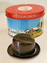 STETSON SALESMAN SAMPLE HAT IN HOLIDAY ADVERTISING TIN - $70.13