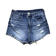 Refuge Distressed Denim Jean Shorts ~ Sz 10 ~ Blue ~ High Rise ~ 2&quot; Inseam  - £13.66 GBP