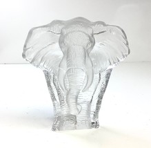 Mats Jonasson 8” Elephant Leaded Crystal Sculpture Bookend Label &amp; Signe... - $55.17