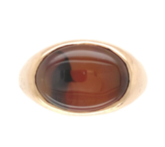 14k Yellow Gold Men&#39;s Genuine Natural Agate Ring Size 6.75 Jewelry (#J7244) - $1,113.75