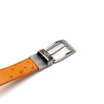 Alessio Genuine Ostrich & Ostrich Leg Exotic Belt Cognac image 2