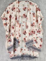 Live 4 Truth Cardigan Womens Medium Cream Floral Kimono Boho Casual Cover Up - £18.61 GBP
