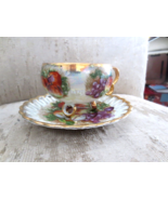 Vintage Royal Sealy Japan China 3 Footed Cup Saucer Iridescent Lusterwar... - $23.08