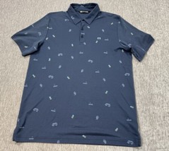 Travis Mathew Polo Shirt Mens Large Blue Cactus Pineapple Van Golf Casua... - £20.29 GBP