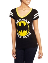 JUNIOR BATMAN FAN CLUB V-NECK SHIRT SIZE LARGE DC COMICS - $14.99