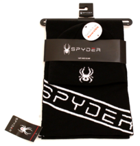 Spyder Signature Reversible Black &amp; White Knit Beanie &amp; Scarf Men&#39;s One ... - £50.59 GBP