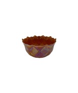Caramel Colored Carnival Glass 7 in Bowl Diamond Pattern Iridescent - £23.52 GBP