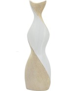 Vase Contemporary Twisted Twist Gold White Ceramic - $140.00