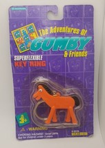 Adventures of Gumby &amp; Friends Flexible Keychain Pokey 1995 NEW on Card - £15.71 GBP