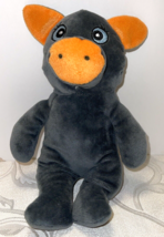 A &amp; A Global Stuffed Plush Animal Pig Gray Body Orange Nose &amp; Ears Blue Eyes Kid - £9.55 GBP